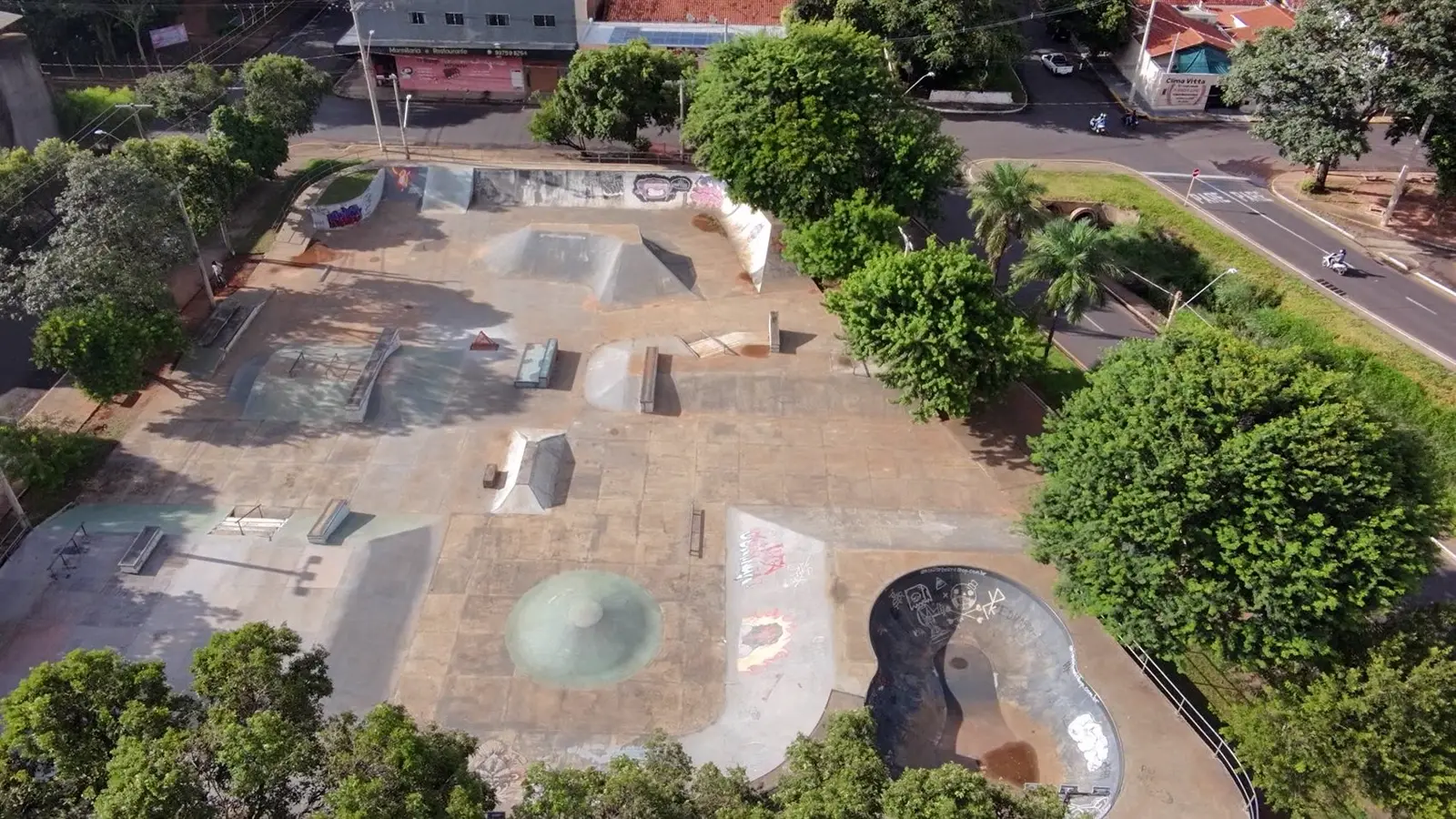 Registro aéreo da pista de skate